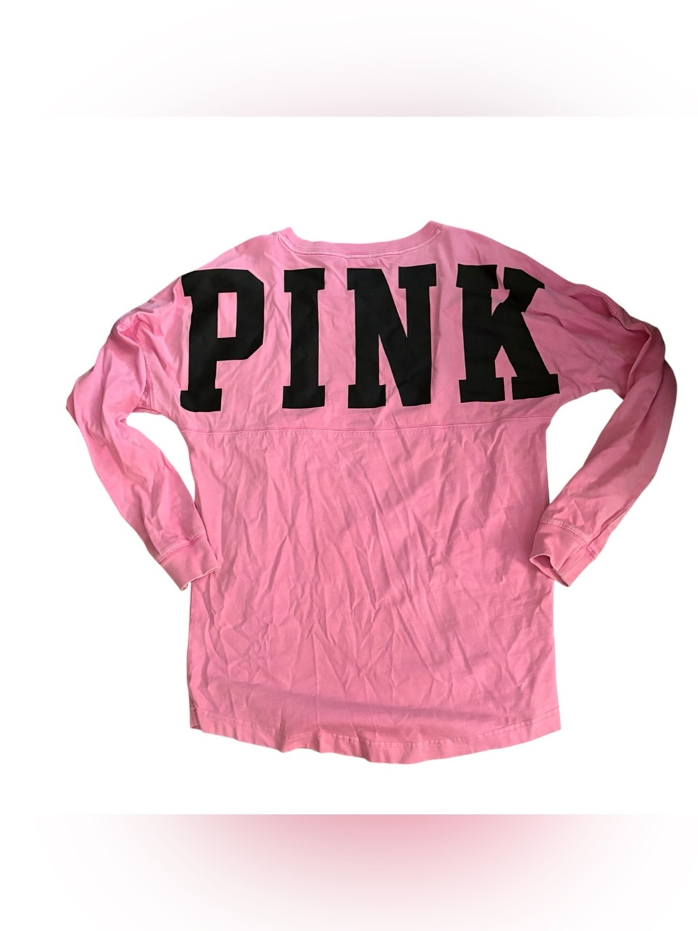 PINK Victoria’s Secret long Sleeve Tee - Pink with Black dog Logo